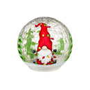 5" LED Hand Painted Crackled Glass Globe, Gnome
