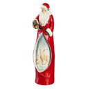 13" LED Resin Santa with Deer Scene Table Décor