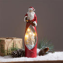 13" LED Resin Santa with Deer Scene Table Décor