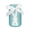 Bunny Blooms LED Table Decor Glass Mason Jar with Bunny Silhouette, 5.5", Asst of 3, CDU