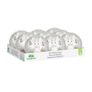 Hop Into Spring LED Table Decor Crackled Glass Hand Painted Globe White Bunny with Flowers, 4", CDU,
