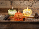 6" LED Glass Pumpkin Table Decor,8tal130
