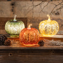 6" LED Glass Pumpkin Table Decor,8tal130
