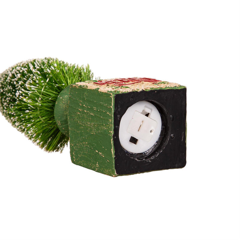 9.5" LED Bottlebrush Tree with Base Table Decor