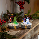 Twas The Night LED Table Decor Plastic Rotating Christmas Scene, Asst of 2, 6 Total Pieces in CDU