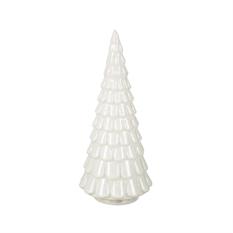 LED Glass Tree Table Decor Set, White