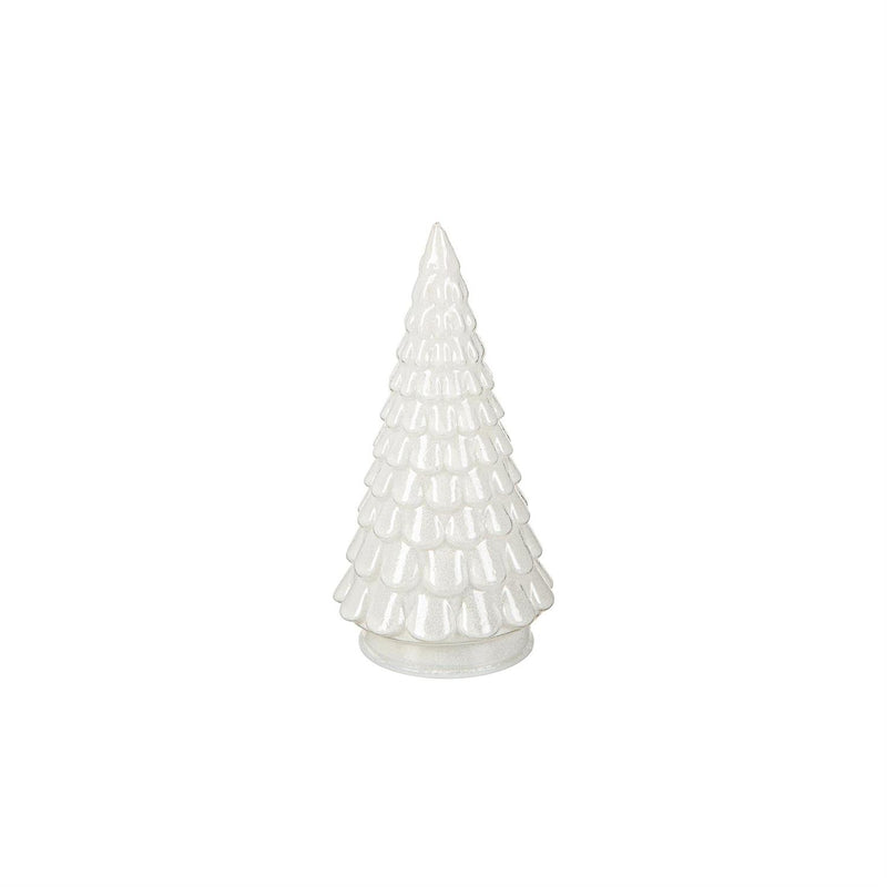 LED Glass Tree Table Decor Set, White