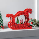 9.25" LED Sleigh Water Lantern with Santa and Tree and Music,8tal204