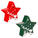 6.25" LED Ceramic Star with Santa in Sleigh Table Decor,8tal223