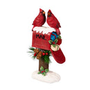 10.25" LED Resin Mailbox with Cardinals and Artifical Table Decor,8tal256