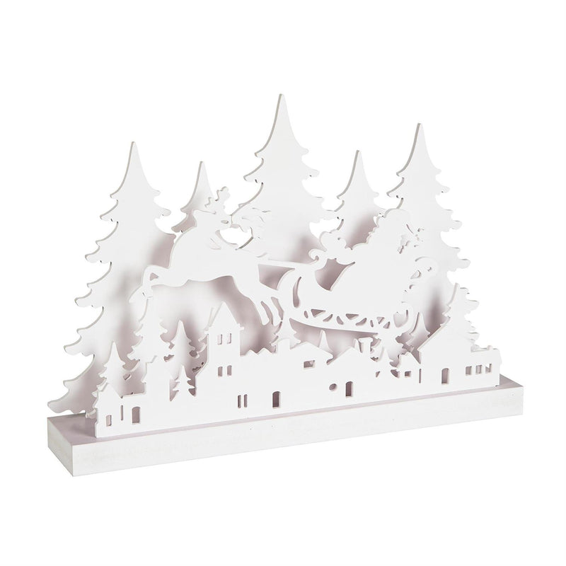 16.75" Long LED Sled with Reindeer Scene Table Decor