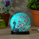Peacock LED Glass Table Décor, 6.25"H