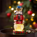 Joyful Traditions LED Table Decor Resin Nutcracker with Crackle Glass Globe, 9.25"H