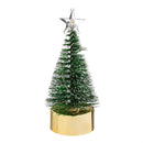 Shades of Emerald LED Table Decor Christmas Tree Bottle Brush Plastic, CDU, 5"H
