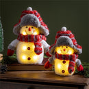 Heartfelt Cheer LED Table Decor Fabric and Plastic Snowman, Set of 2