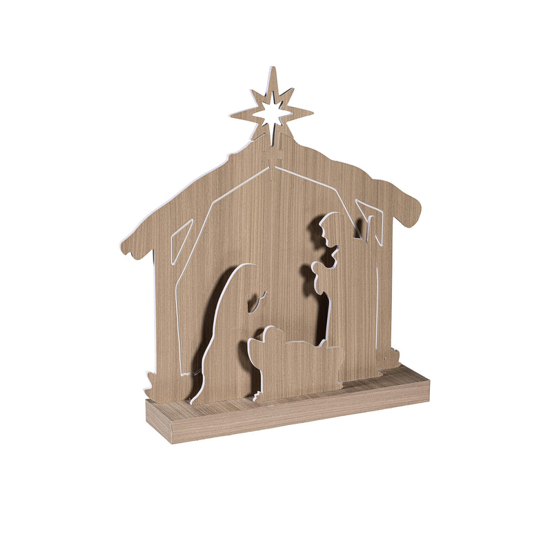 Nativity LED Table Decor Wood Scene, 16"H