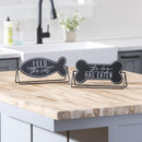 11.25" Long Reversible Metal Tabletop Sign, 2 Asst., Dog/Cat