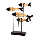 14" Metal and Wicker Fish Tabletop Decor,8tam445