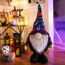LED Color Changing Plush Halloween Gnome with Witch Hat Décor