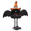 16.5" Fabric Standing Bat with Witch Hat Table Decor,8tan455