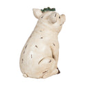 Farm Animal with Wreath Tabletop Decor, 2 Ast: Pig/Cow,8tar382