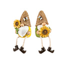 Polyresin Gnome with Sunflower and Dangling Legs Table Décor, 2 Asst