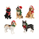 Resin Dog Holiday Table Décor, 5 Asst