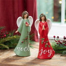 10" Resin Angel with Holly Berries Table Décor, 2 Asst., Joy/Noel