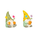 5" Resin Gnome with Flowers Set