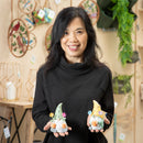 5" Resin Gnome with Flowers Set