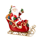 9.5" Resin and Metal Santa Claus in Sleigh Table Decor,8tar673
