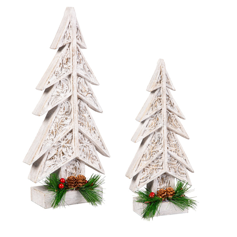 Resin Embossed Tree with Artificial Table Decor Set,8tar685