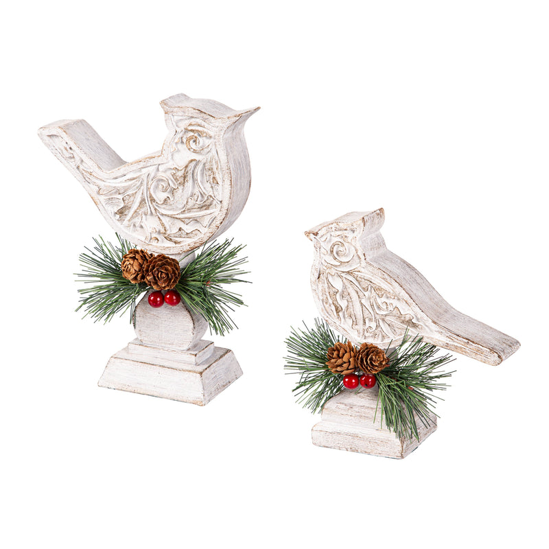 Resin Embossed Bird with Artificial Table Decor Set,8tar686