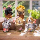 Pet Central Table Decor Resin Garden Dog, Asst of 5