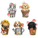 Pet Central Table Decor Resin Garden Dog, Asst of 5
