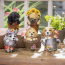 Pet Central Table Decor Resin Garden Dog, Asst of 5