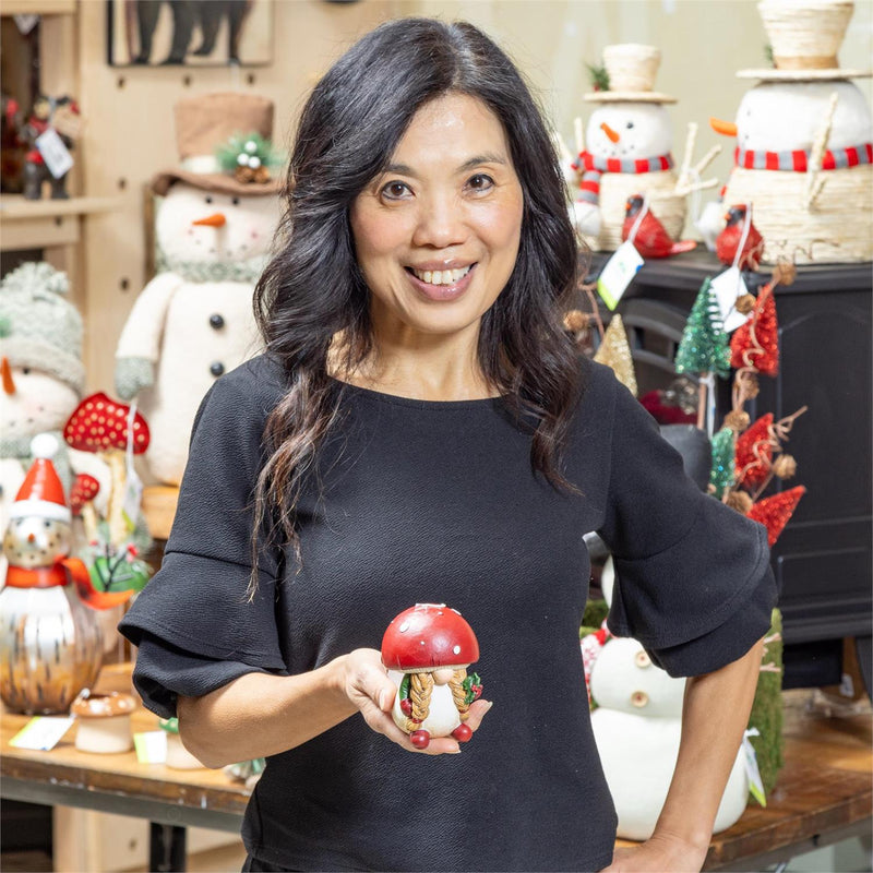 Woodland Storybook Table Décor Resin Mushroom Gnome, 4.5"H, Asst of 2