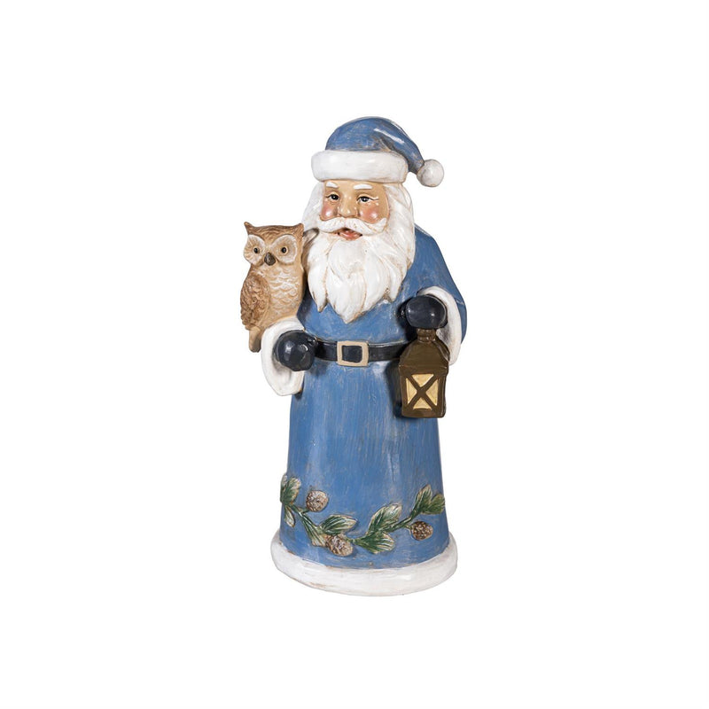 Woodland Storybook Table Décor Santa with Owl Resin, 7.5"H