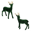 Shades of Green Table Décor Deer Flocked Resin, Asst, 11"H