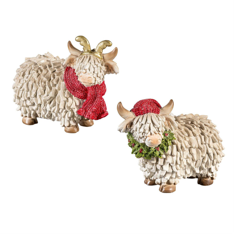 Woodland Storybook Table Décor Highland Cow Resin, Asst, 6.25"L