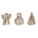 Wooden Nested Icon Tabletop Decor, Snowman/Angel/Tree, 3 Asst