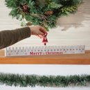 Wood Advent Calendar Table Decor with Moveable Santa