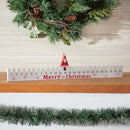 Wood Advent Calendar Table Decor with Moveable Santa