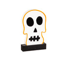 Evergreen Gifts,5.5" Wood Halloween Tabletop Decor in wood tray,11x4.3x5.45 Inches