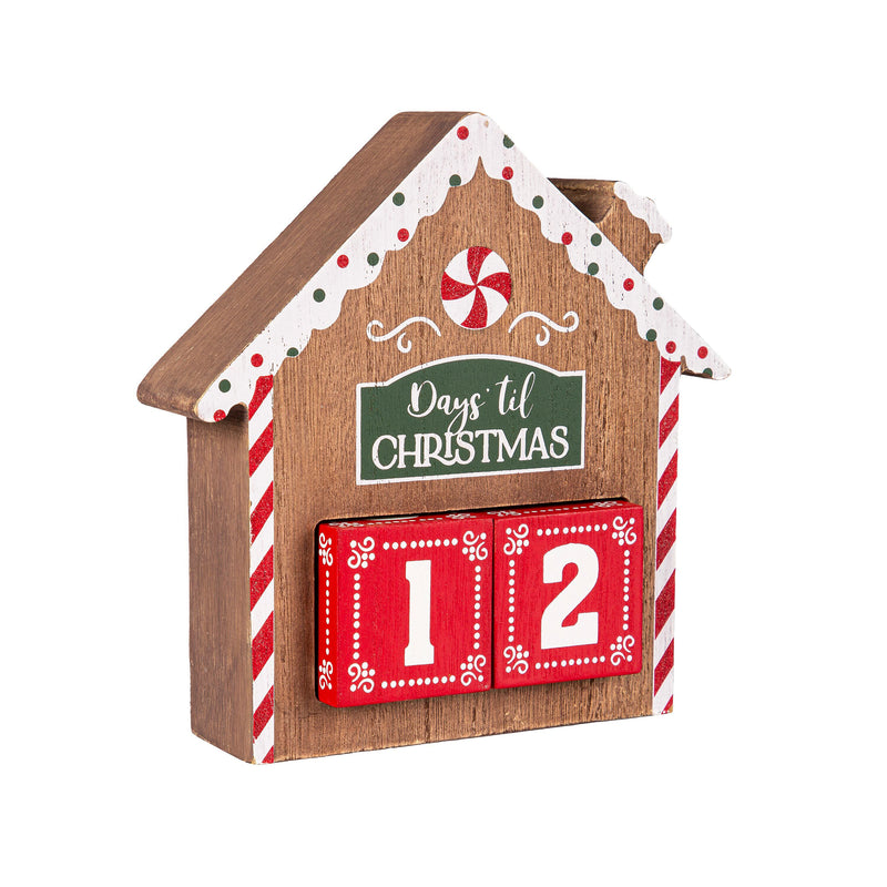 Wood Gingerbread House Christmas Countdown Table Décor,8taw817