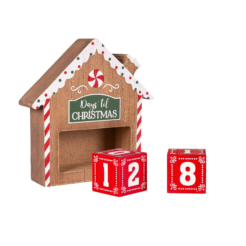 Wood Gingerbread House Christmas Countdown Table Décor,8taw817