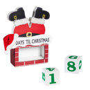Heartfelt Cheer Table Décor Santa in Chimney Christmas Countdown Wood, 10"H