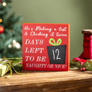 Joyful Traditions Table Décor Naughty or Nice Christmas Countdown Wood Table Sign, 8"