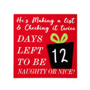 Joyful Traditions Table Décor Naughty or Nice Christmas Countdown Wood Table Sign, 8"