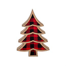 Winter Grove Table Décor Buffalo Check Tree Wood, CDU, 5"H